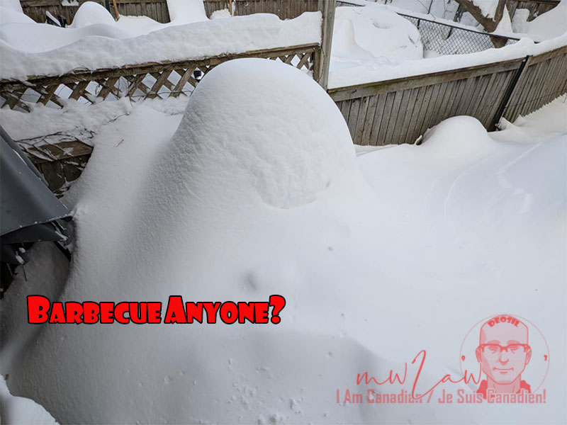 A picture of my barbecue under 3 feet of snow.