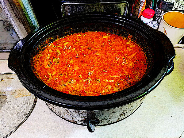 Blonde Chili in the crockpot!