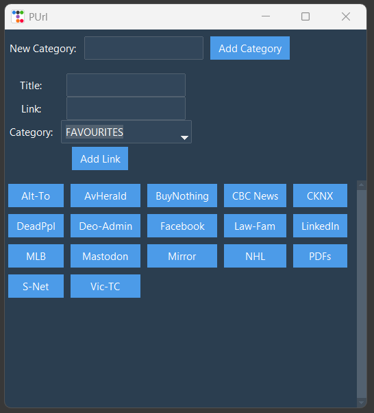 PUrl, the simple way to collect and organize your URL's.