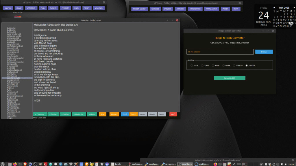 Formerly Windows apps running 'natively' in WINE on my Linux Mint computer - Yaaay!